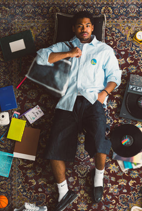 Golden State Warriors Long Sleeve Poplin Shirt - White / Blue