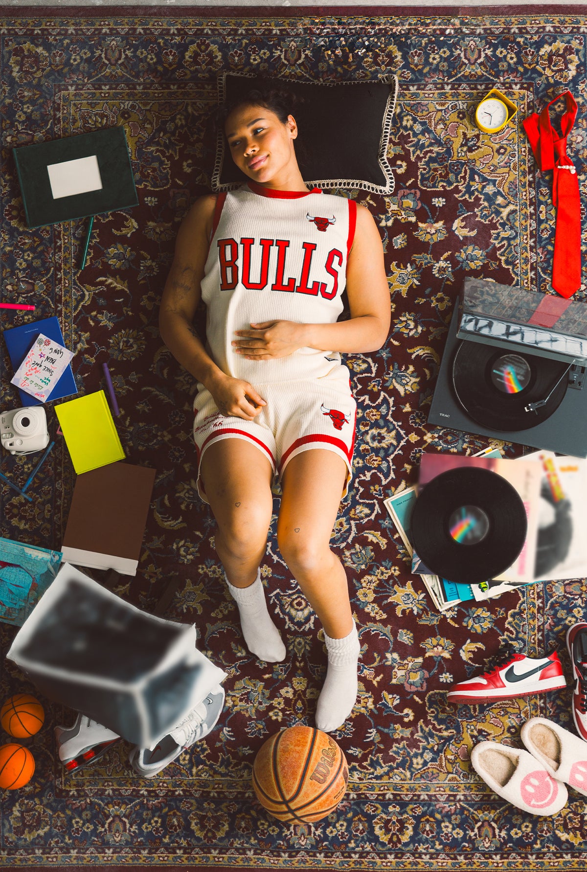 Short de basketball en maille Chicago Bulls - Ivoire