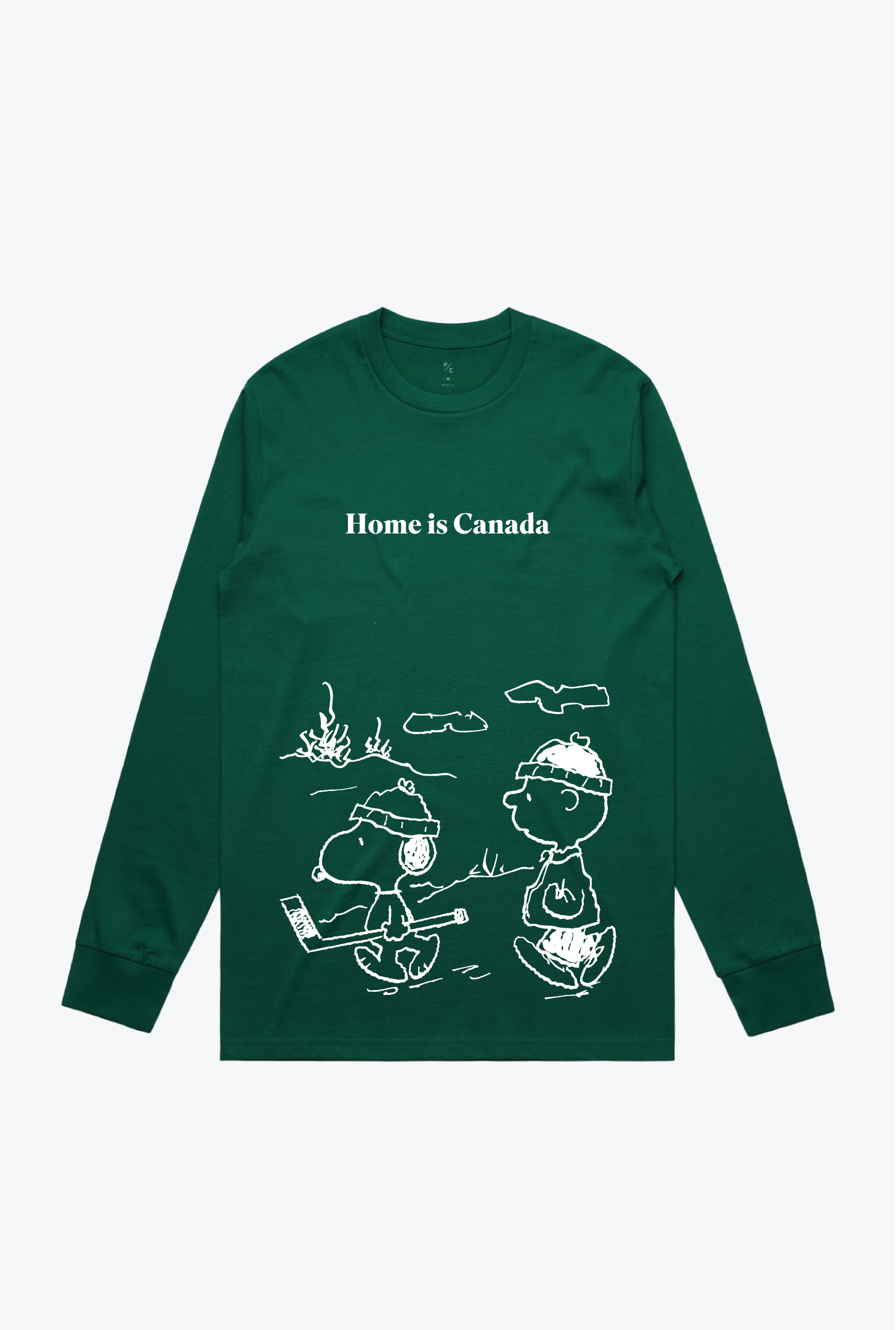 P/C x Peanuts Home is Canada Long Sleeve - Forest Green