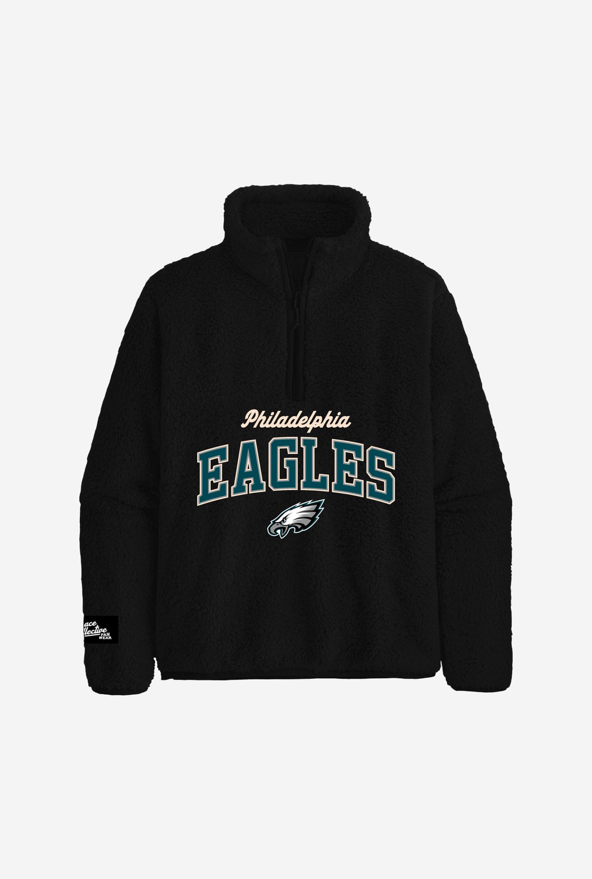 Philadelphia Eagles High Pile Quarter Zip - Black