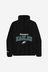 Philadelphia Eagles High Pile Quarter Zip - Black