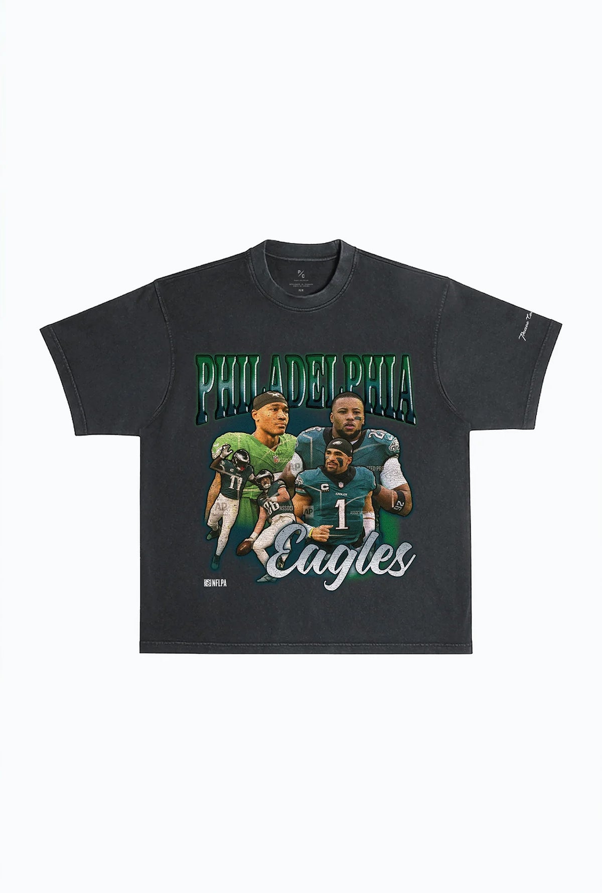Philadelphia Eagles Vintage Heavyweight T-Shirt - Off Black