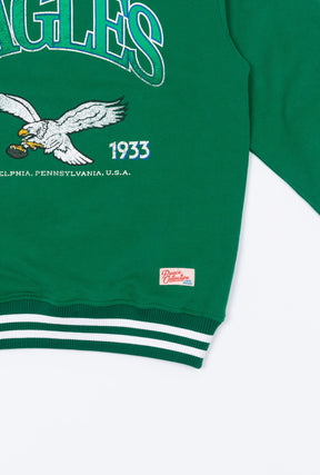 Philadelphia Eagles Vintage Striped Heavyweight Crewneck - Kelly Green
