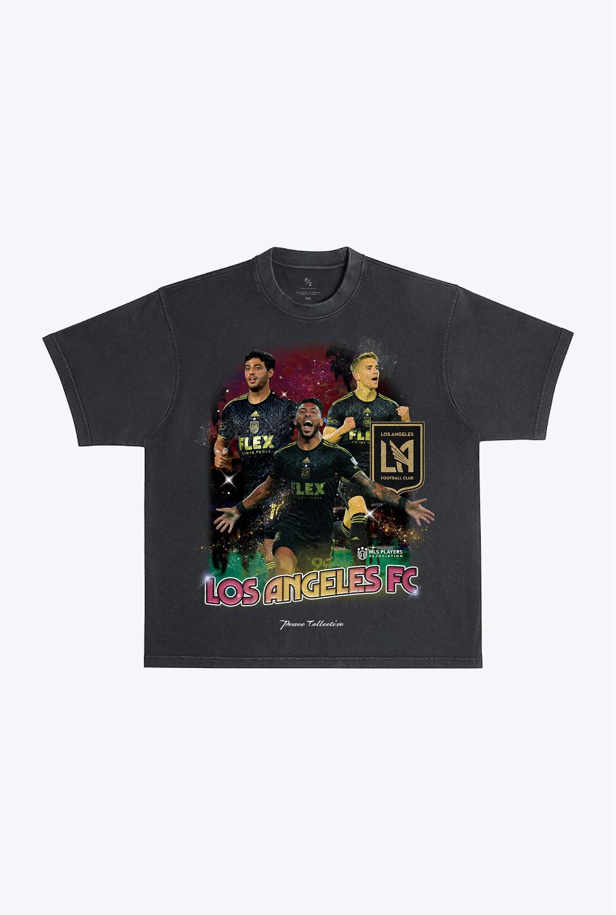 Los Angeles FC Vintage Player Heavyweight Pigment Dyed T-Shirt - Black