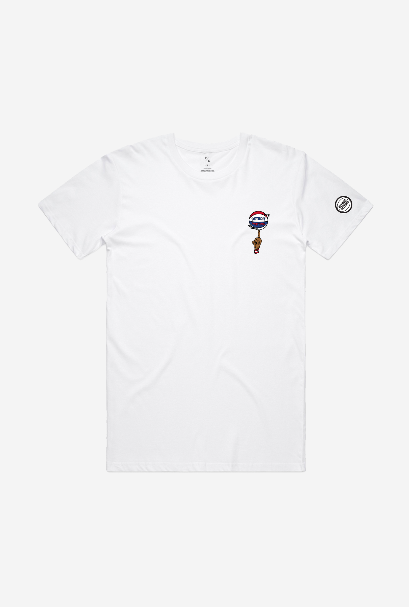 Detroit Pistons Spinning Ball T-Shirt - White