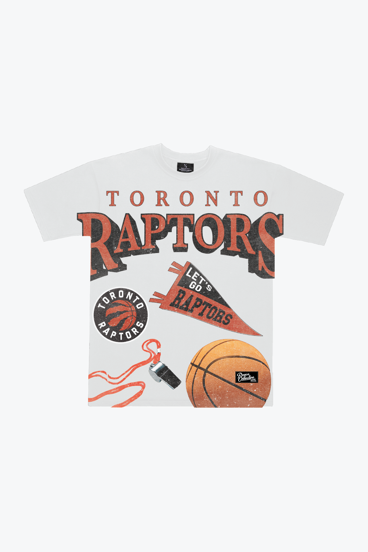 Toronto Raptors Vintage Clubhouse: 90's Icon Heavyweight T-Shirt - White