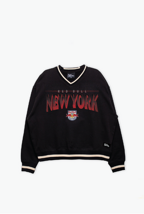New York Red Bulls V-Neck Heavyweight Crewneck - Black