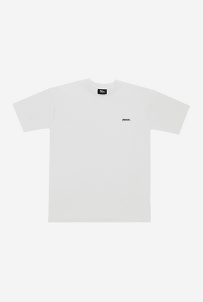 Camiseta de Peso Pesado Raising Humans - Blanco