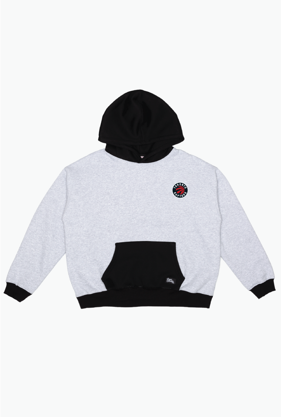 Sweat à capuche épais Toronto Raptors Colour Block - Noir/Gris chiné