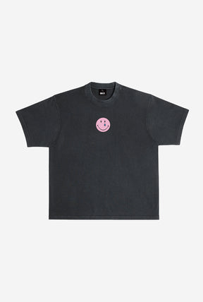 SMILEY: Being Human is Hard Heavyweight Garment Dyed T-Shirt - Black