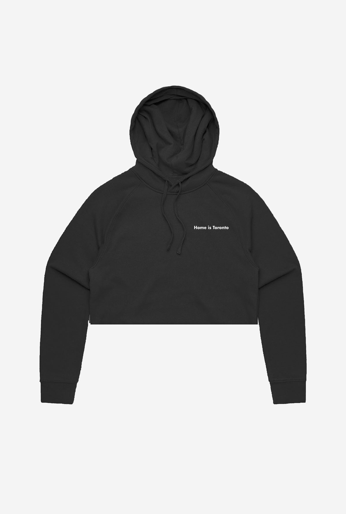 Home is Toronto Cropped French Terry Hoodie - Black