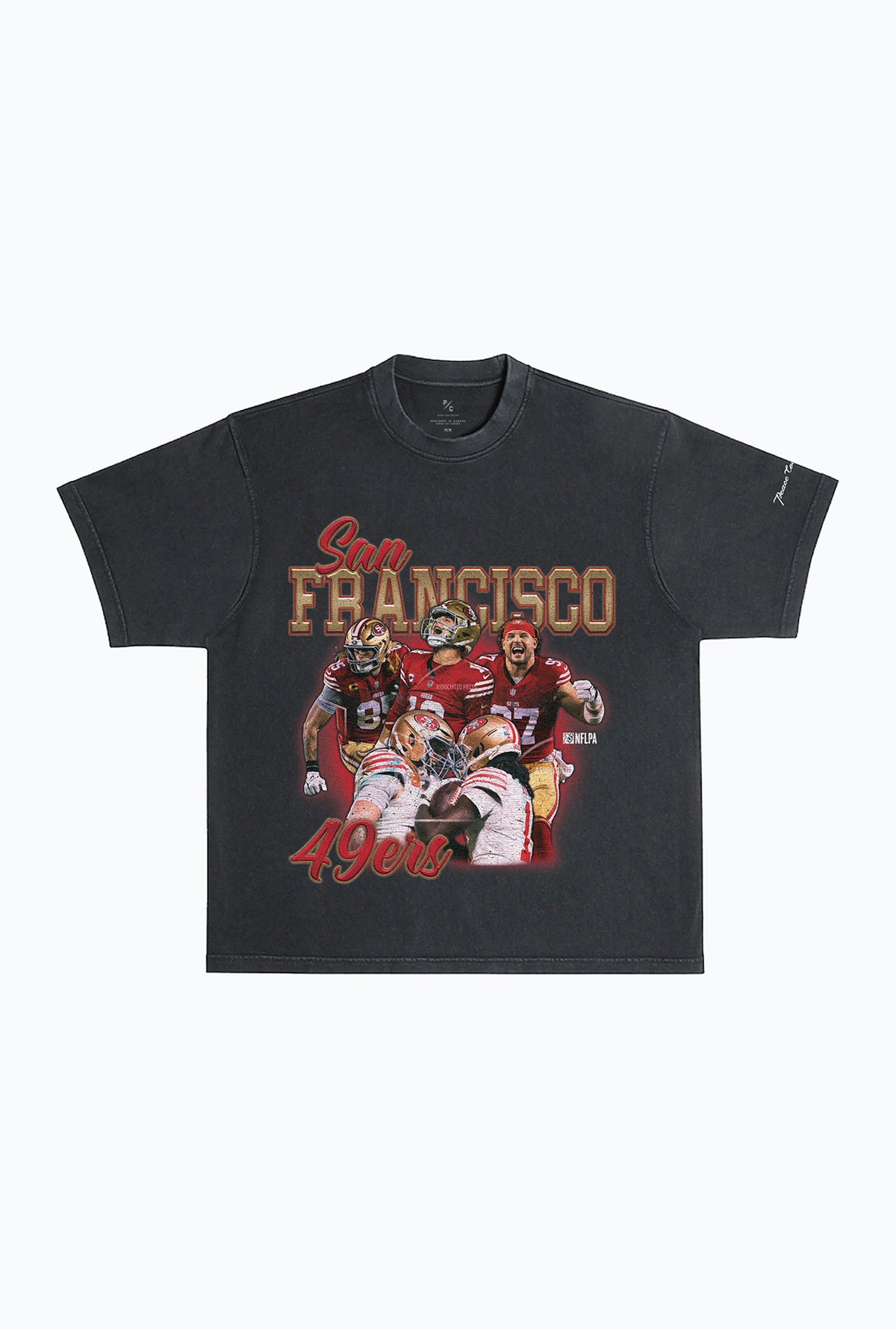 San Francisco 49ers Vintage Heavyweight T-Shirt - Off Black