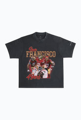 San Francisco 49ers Vintage Heavyweight T-Shirt - Off Black