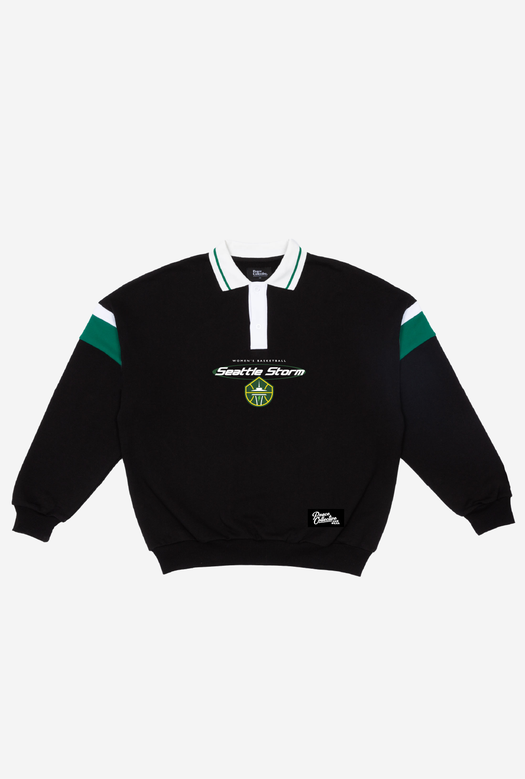 Seattle Storm Vintage Oversized Rugby - Black / Green