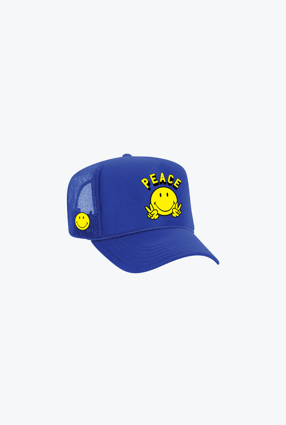 P/C x Smiley Peace Sign Trucker Hat - Royal