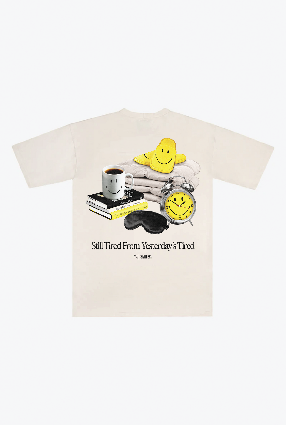 P/C x Smiley: Still Tired from Yesterday's Tired Heavyweight T-Shirt - Ivory