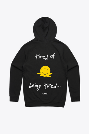 P/C x Smiley: Tired of Being Tired Heavyweight Hoodie - Black