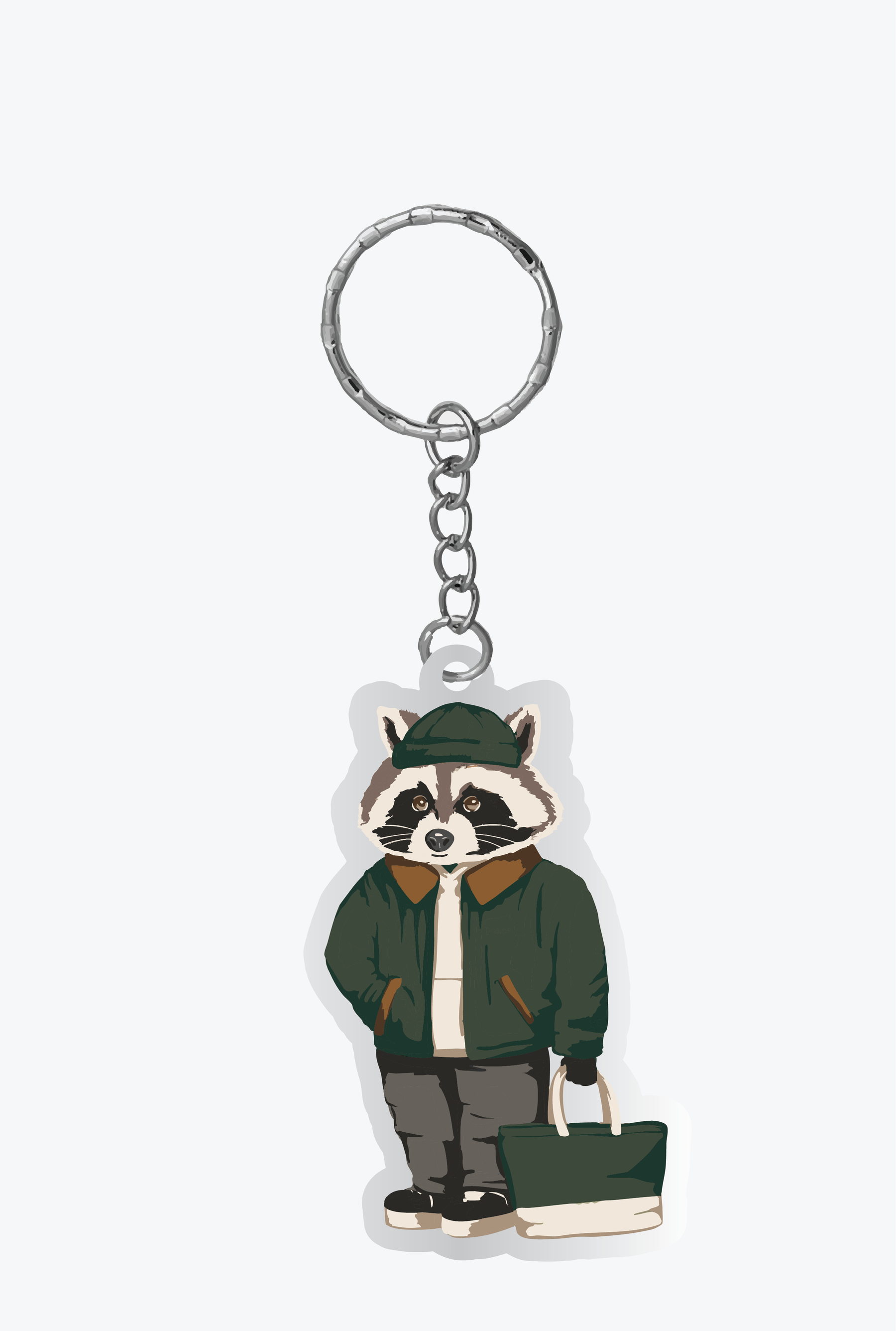 Trash Teddy Keychain - Forest Green