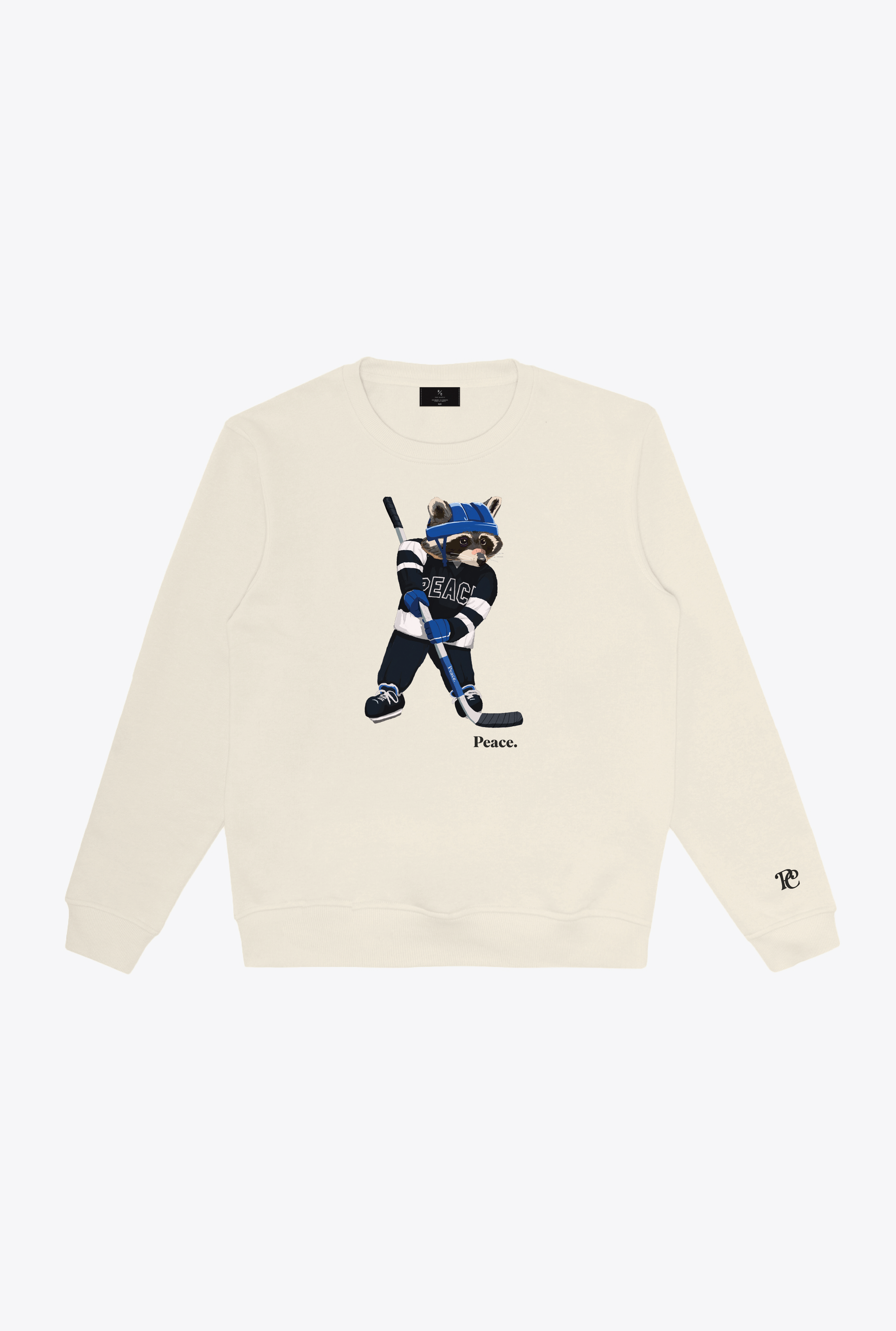Hockey Trash Teddy Crewneck - Ivory