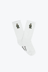 Trash Teddy Crew Socks - White