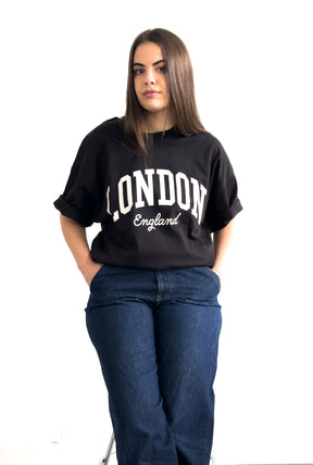 London Tourist Heavyweight Garment Dyed T-Shirt - Black
