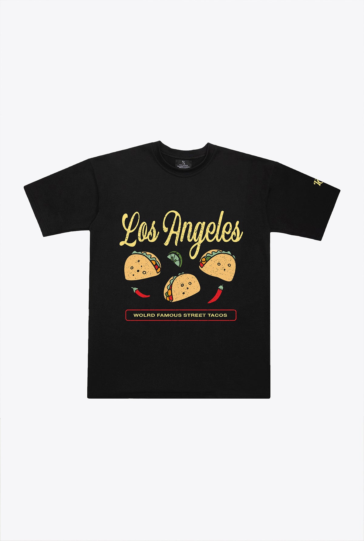 Los Angeles Food Scene Heavyweight T-Shirt - Black