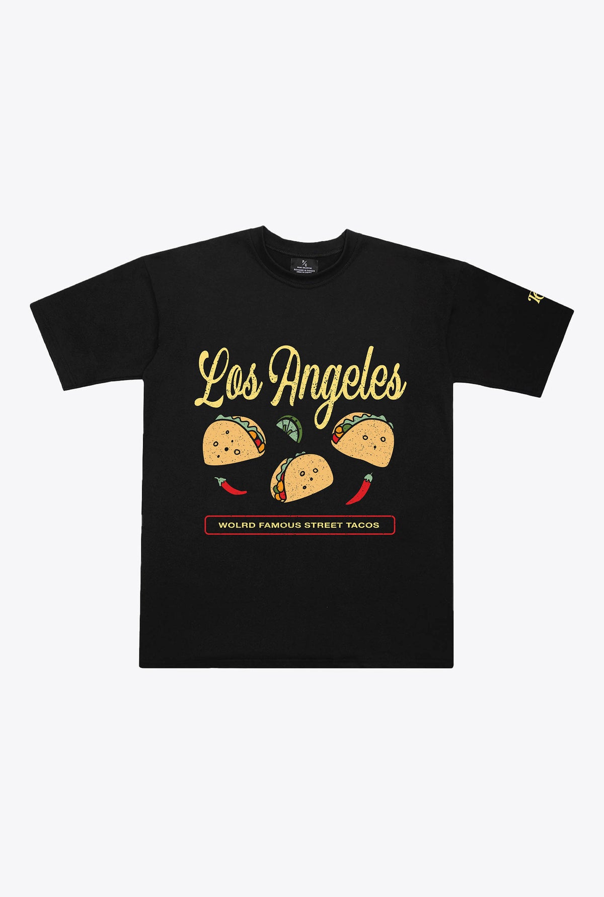 Los Angeles Food Scene Heavyweight T-Shirt - Black