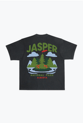 Camiseta Heavyweight Garment Dyed Jasper National Park - Negra