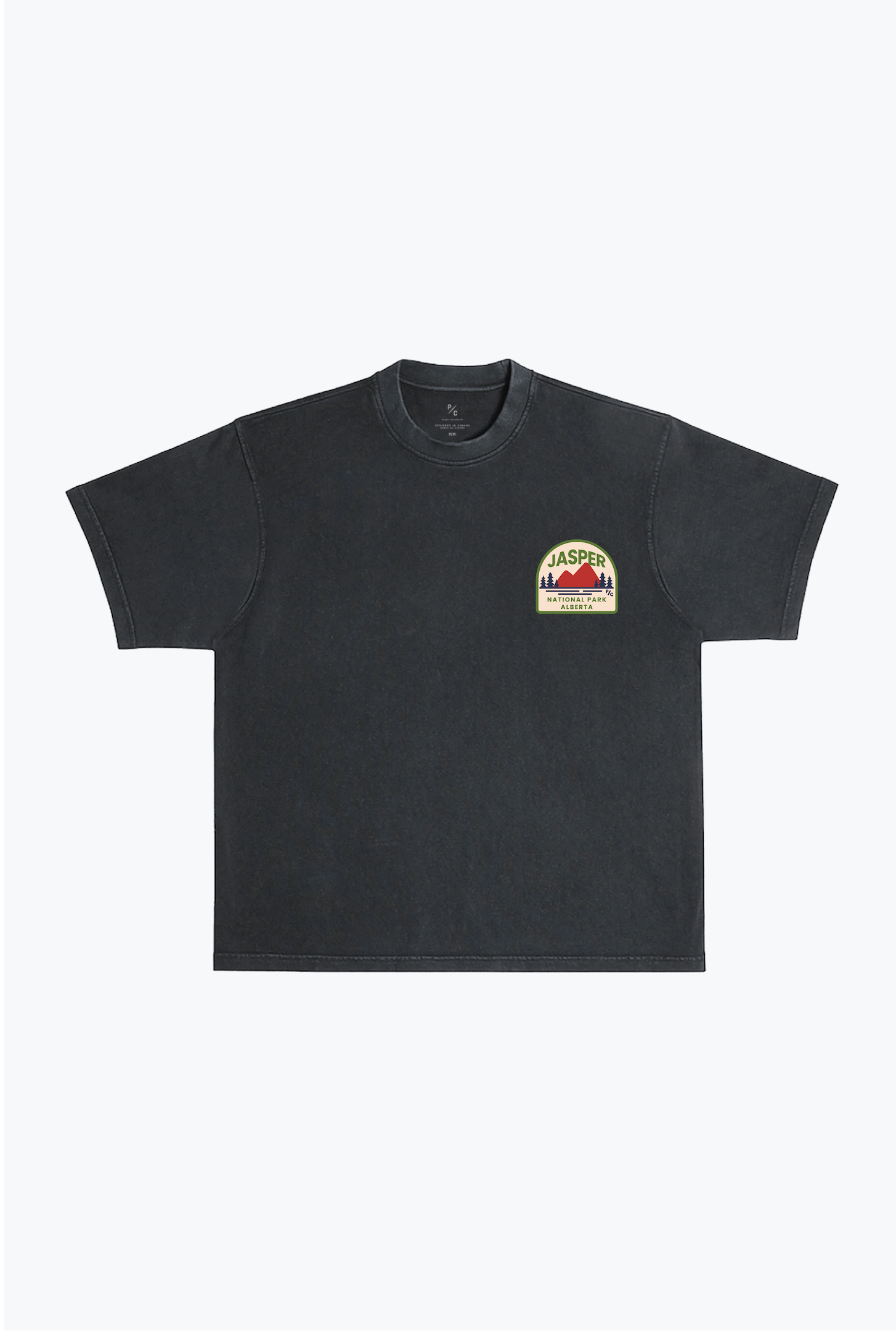 Camiseta Heavyweight Garment Dyed Jasper National Park - Negra