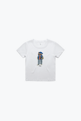 Vacances d'été Trash Teddy : T-shirt bébé ours en peluche tendance - Blanc