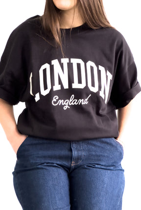 London Tourist Heavyweight Garment Dyed T-Shirt - Black