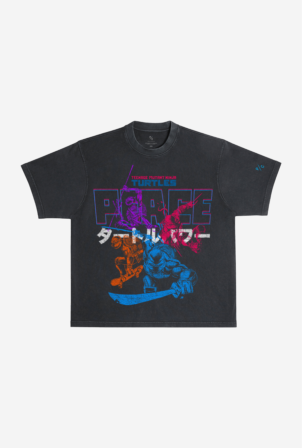 P/C x TMNT Ninja Turtles Pigment Dye T-Shirt - Black