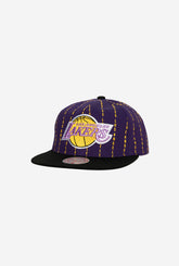 Los Angeles Lakers City Pinstripe Deadstock Snapback - Purple