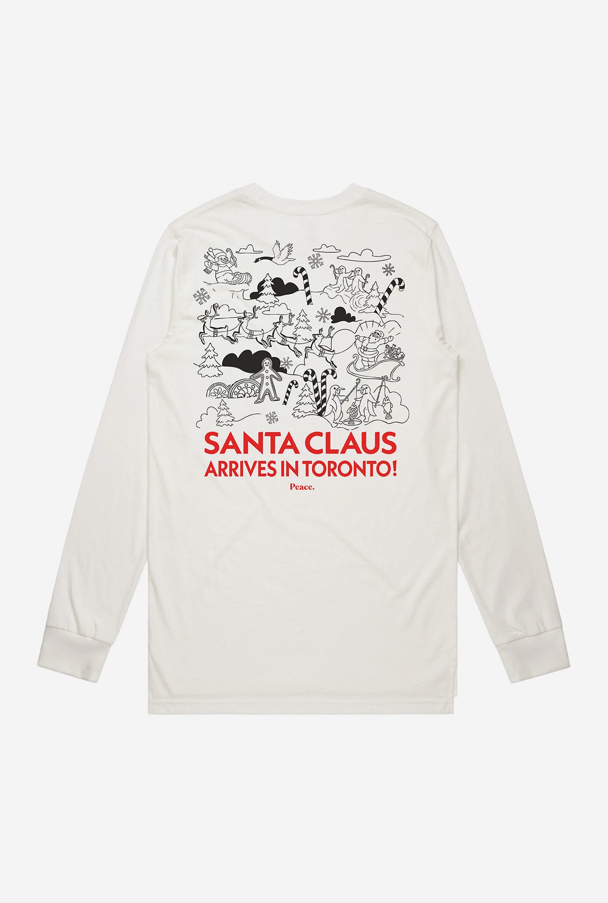 Santa Claus Arrives in Toronto Longsleeve T-Shirt - Ivory