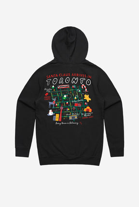 Toronto Santa Claus Parade Map Hoodie - Black