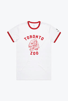 Toronto Zoo Orangutan Ringer T-Shirt - White / Red