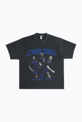 Chelsea FC Team Vintage Heavyweight Garment Dyed T-Shirt - Black