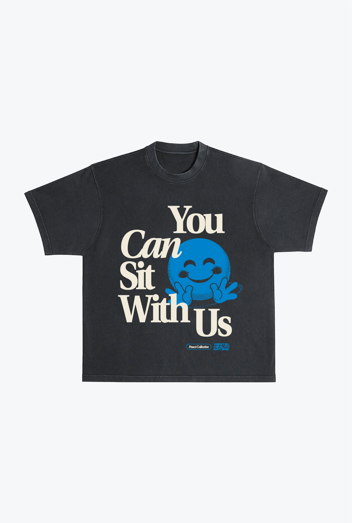 You Can Sit With Us Heavyweight Pigment Dye Tee - Black 