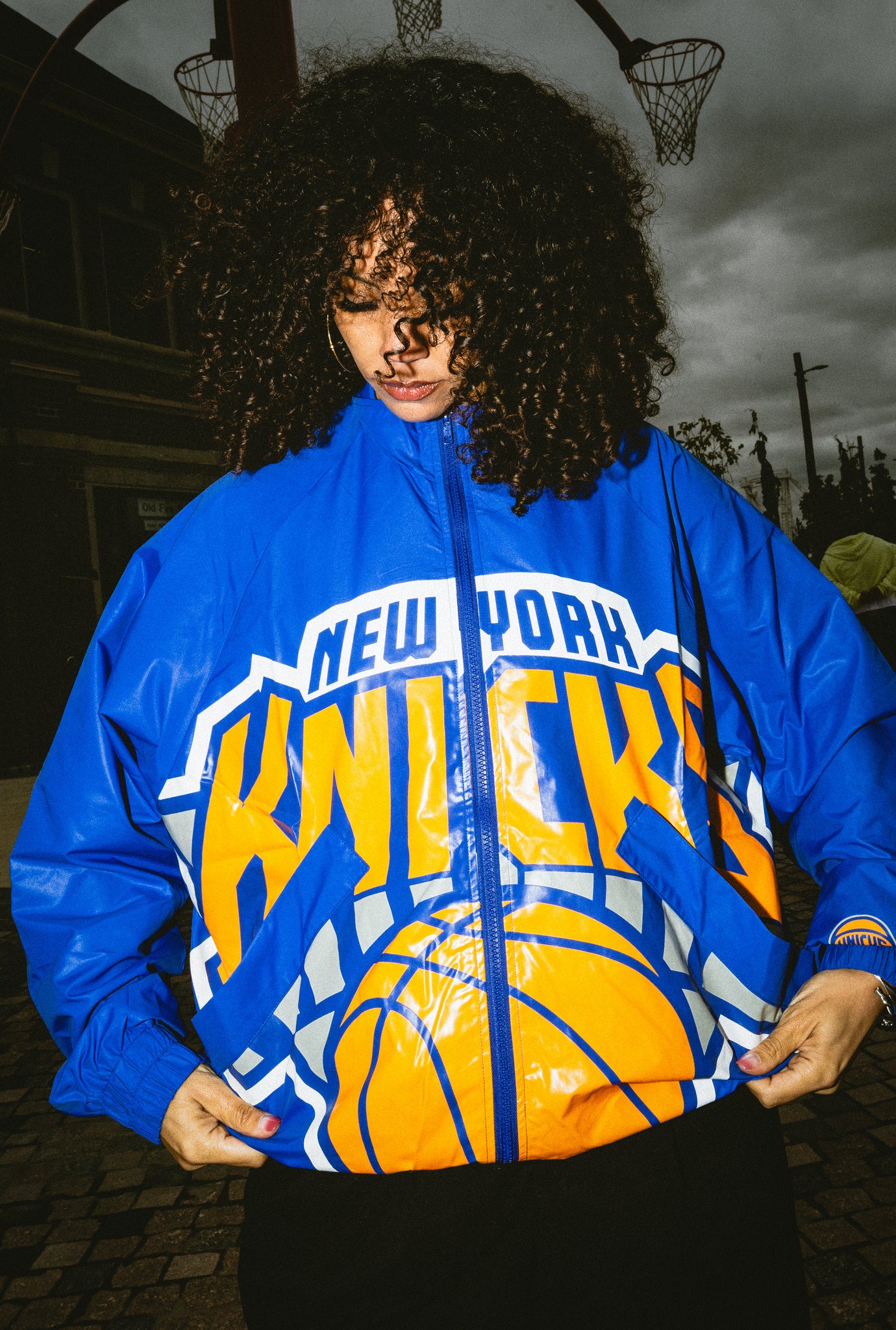 New York Knicks AOP Windbreaker Jacket - Royal