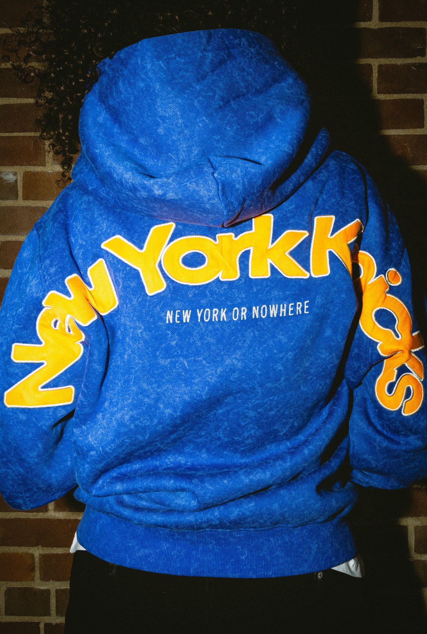 New York Knicks Sport Through Texture Heavyweight Full Zip Hoodie - Blue