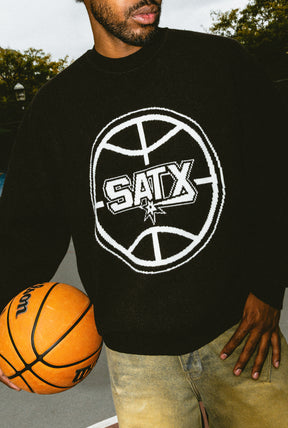 San Antonio Spurs Oversized Knit Sweater - Black