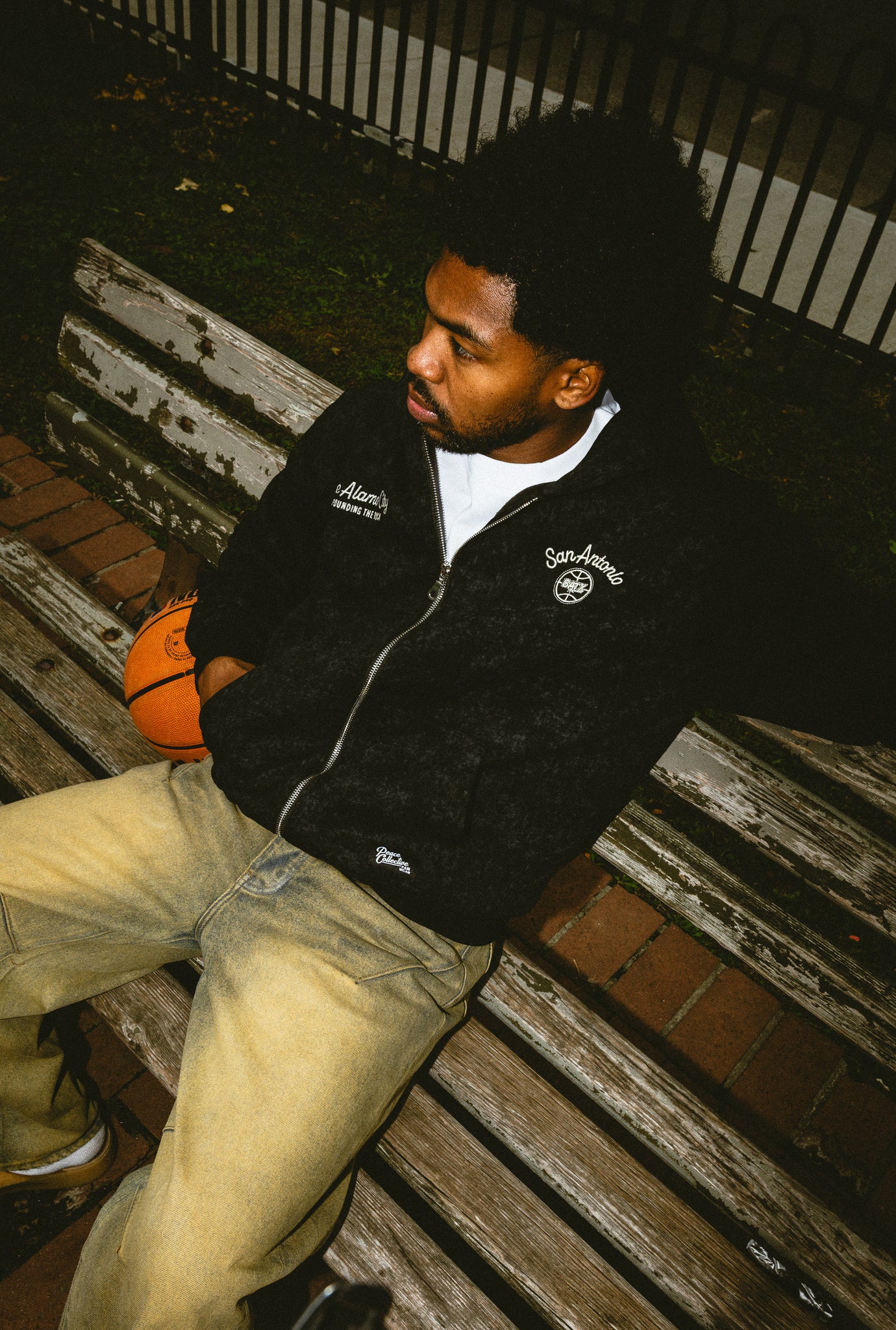 San Antonio Spurs Sport Through Texture Heavyweight Full Zip Hoodie - Black