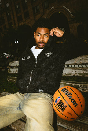 San Antonio Spurs Sport Through Texture Heavyweight Full Zip Hoodie - Black