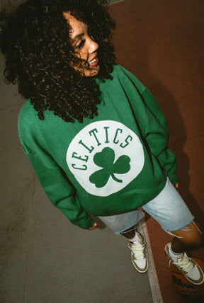 Boston Celtics Oversized Knit Sweater - Green