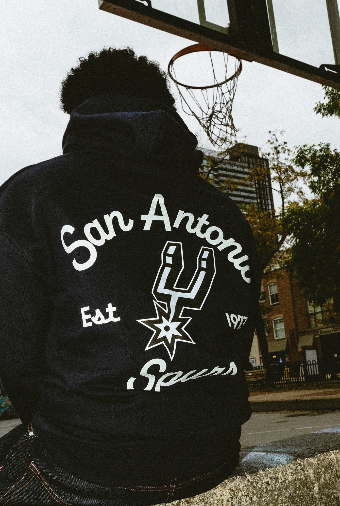 San Antonio Spurs Fanleisure Heavyweight Hoodie - True Navy