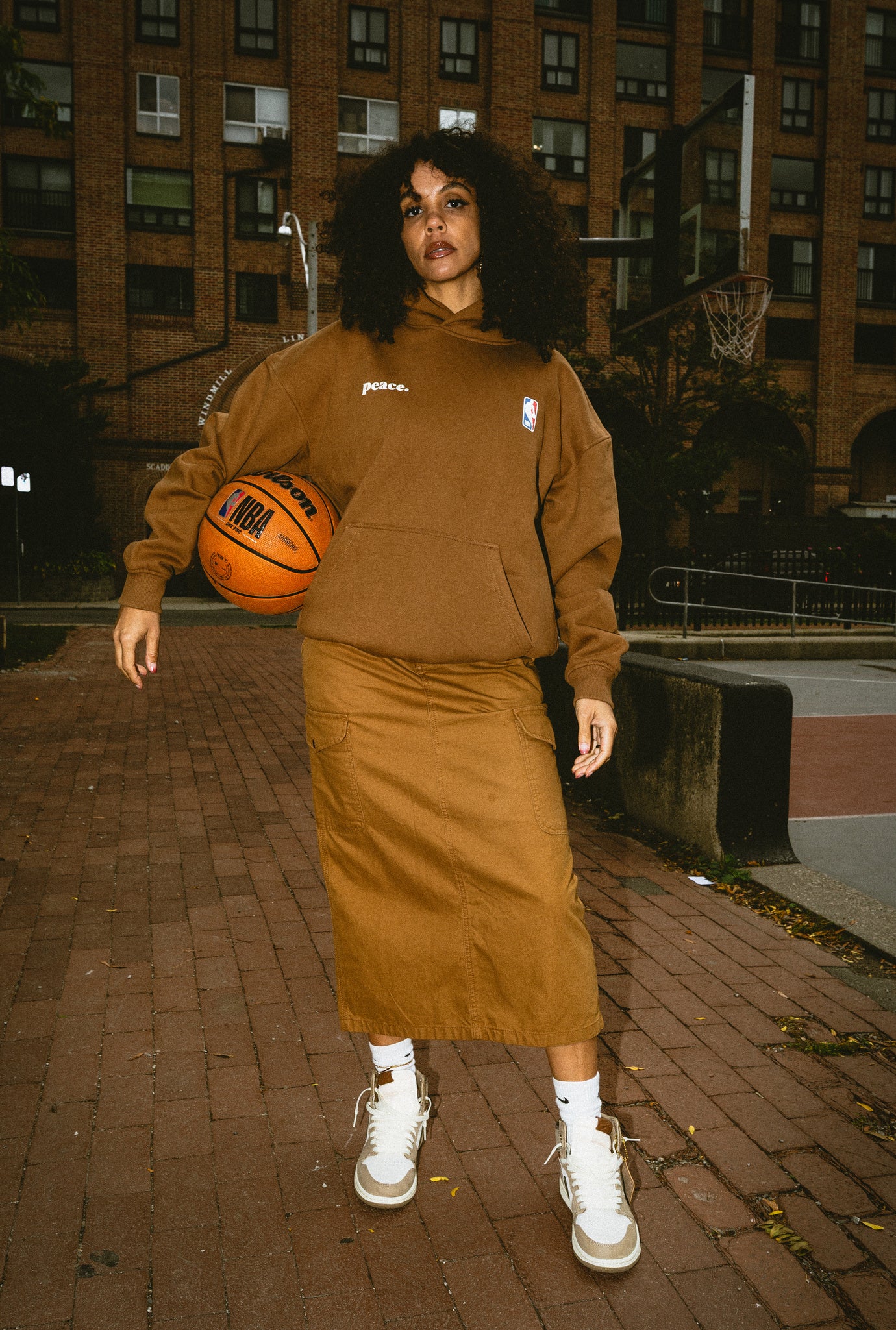 Basketball is Life Fanleisure Heavyweight Hoodie - Brown