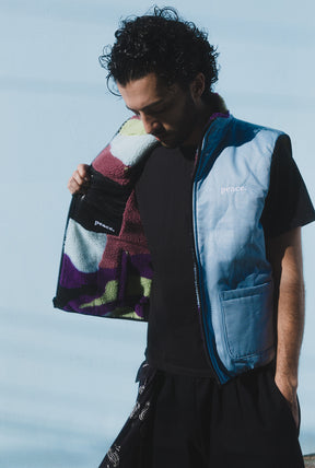Peace Basics Reversible Quilted Vest - Aurora