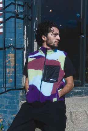 Peace Basics Reversible Quilted Vest - Aurora