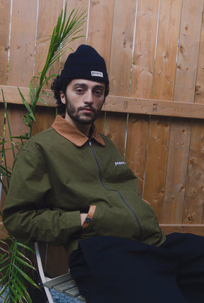 Peace Basics Corduroy Work Jacket - Olivine / Iced Coffee