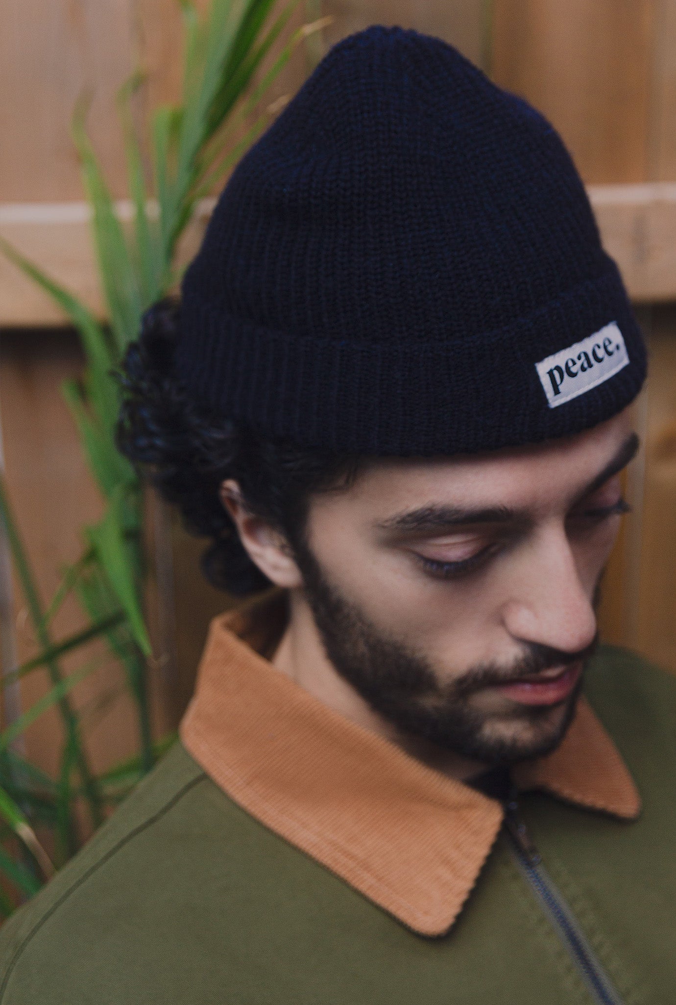 Peace Basics Fisherman Beanie - Off Black